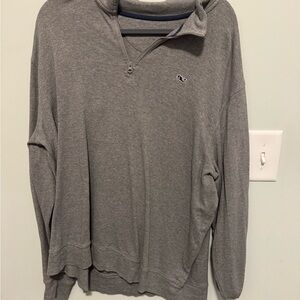 Gray Zip Up Sweater with Relaxed Fit